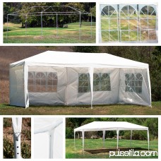 BELLEZE 10 X 20 Foot Large Heavy Duty Outdoor Wedding Tent White Canopy Easy Pop Up Party Gazebo Cater Event